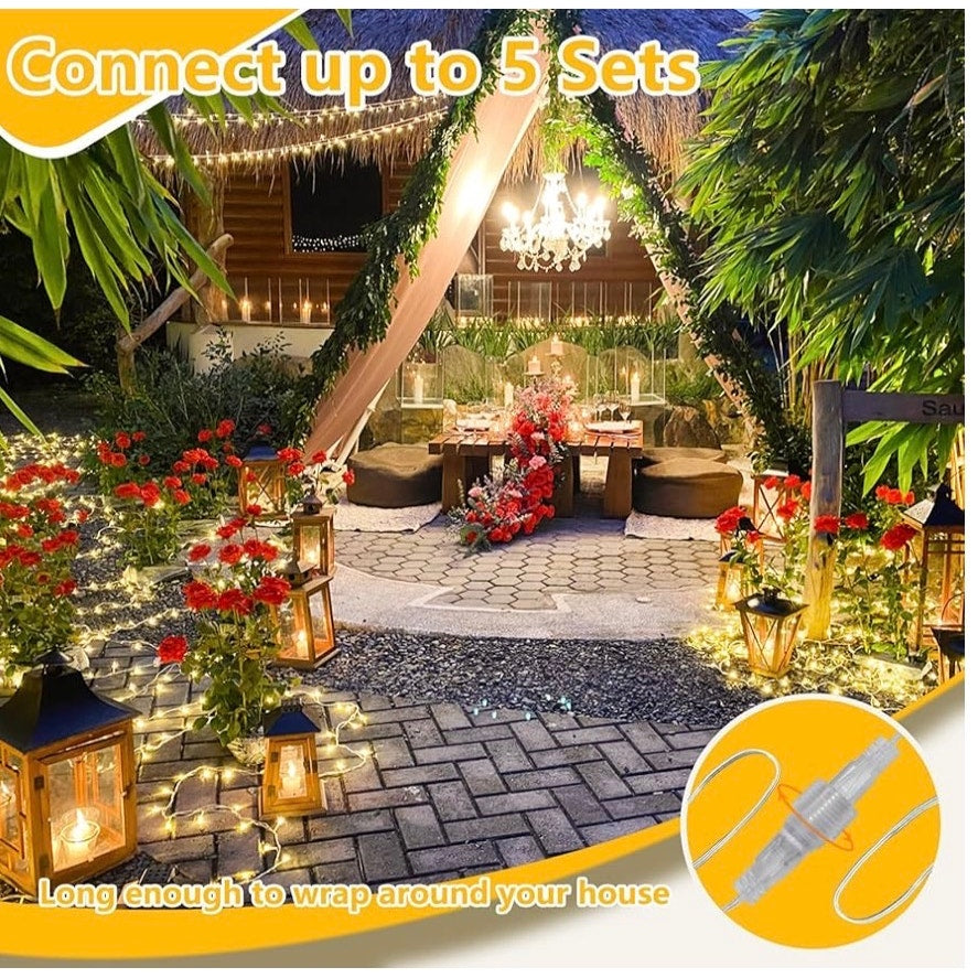 Connectable String Lights Indoor Outdoor Clear Wire Warm White Christmas Lights