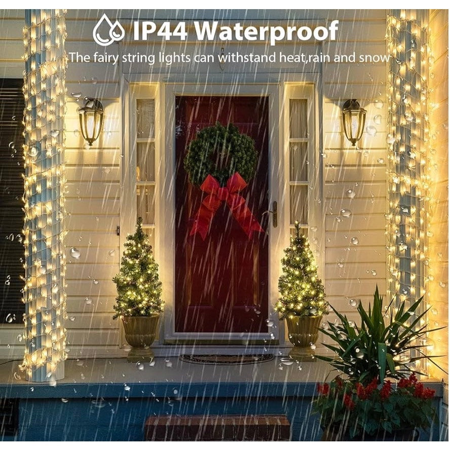 Connectable String Lights Indoor Outdoor Clear Wire Warm White Christmas Lights