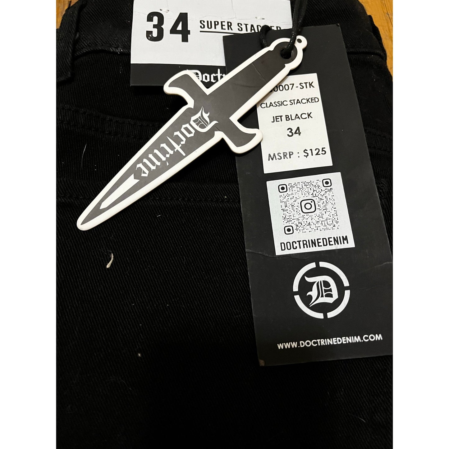 Doctrine Classic Stacked Jet Black Men’s Size 32