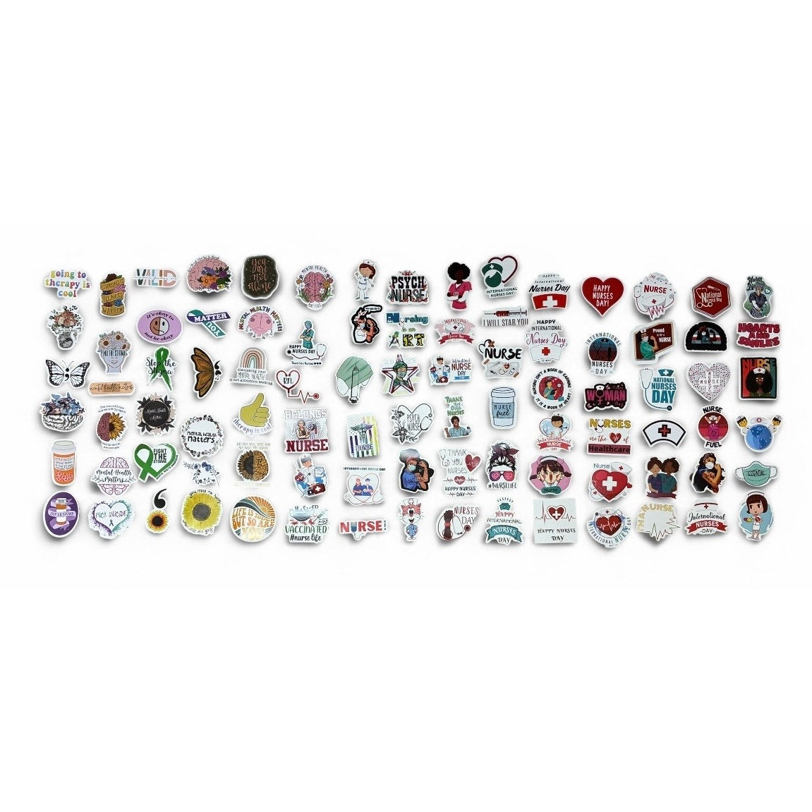 100 Piece Mental Health Nurse Stickers