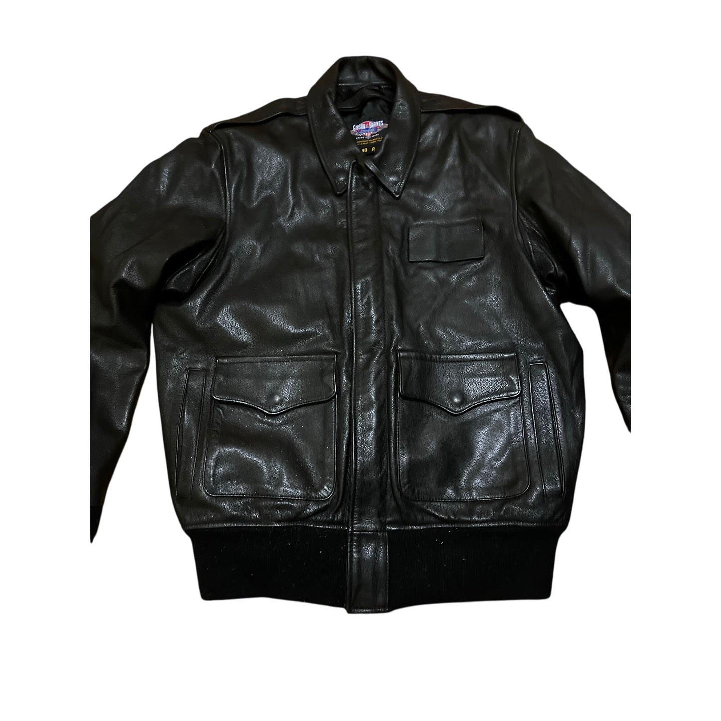 GIBSON & BARNES Heavy Duty 48 R Flight Bomber Zip In Liner LEATHER Pilot Jacket Size Large