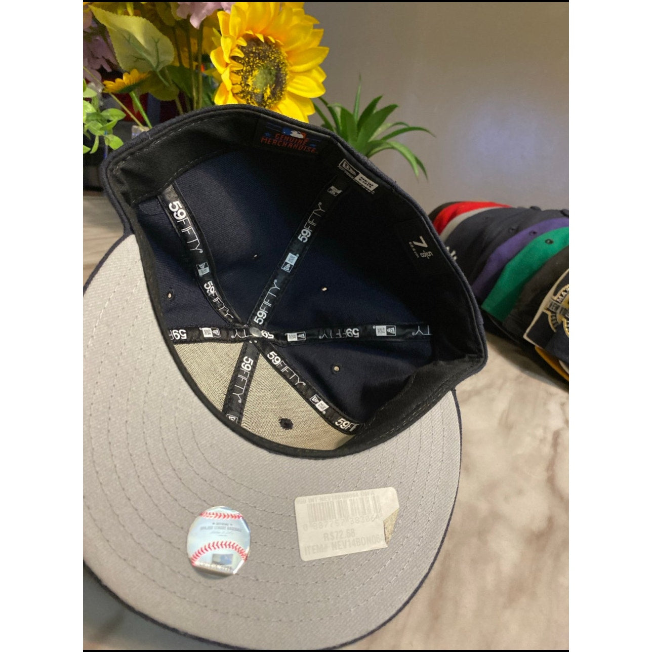 New Era Hat Size 7 5/8 Navy & Gold classic Mariano Rivera Yankee