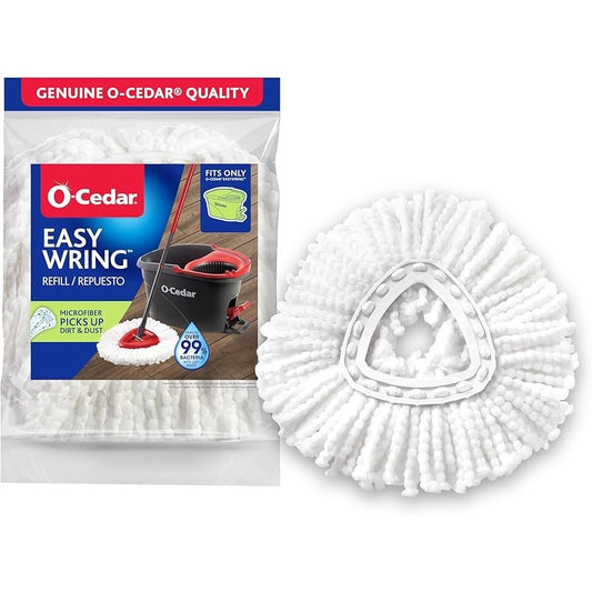 O-Cedar EasyWring Spin Mop Microfiber Refill, White Packaging May Vary 2Pack
