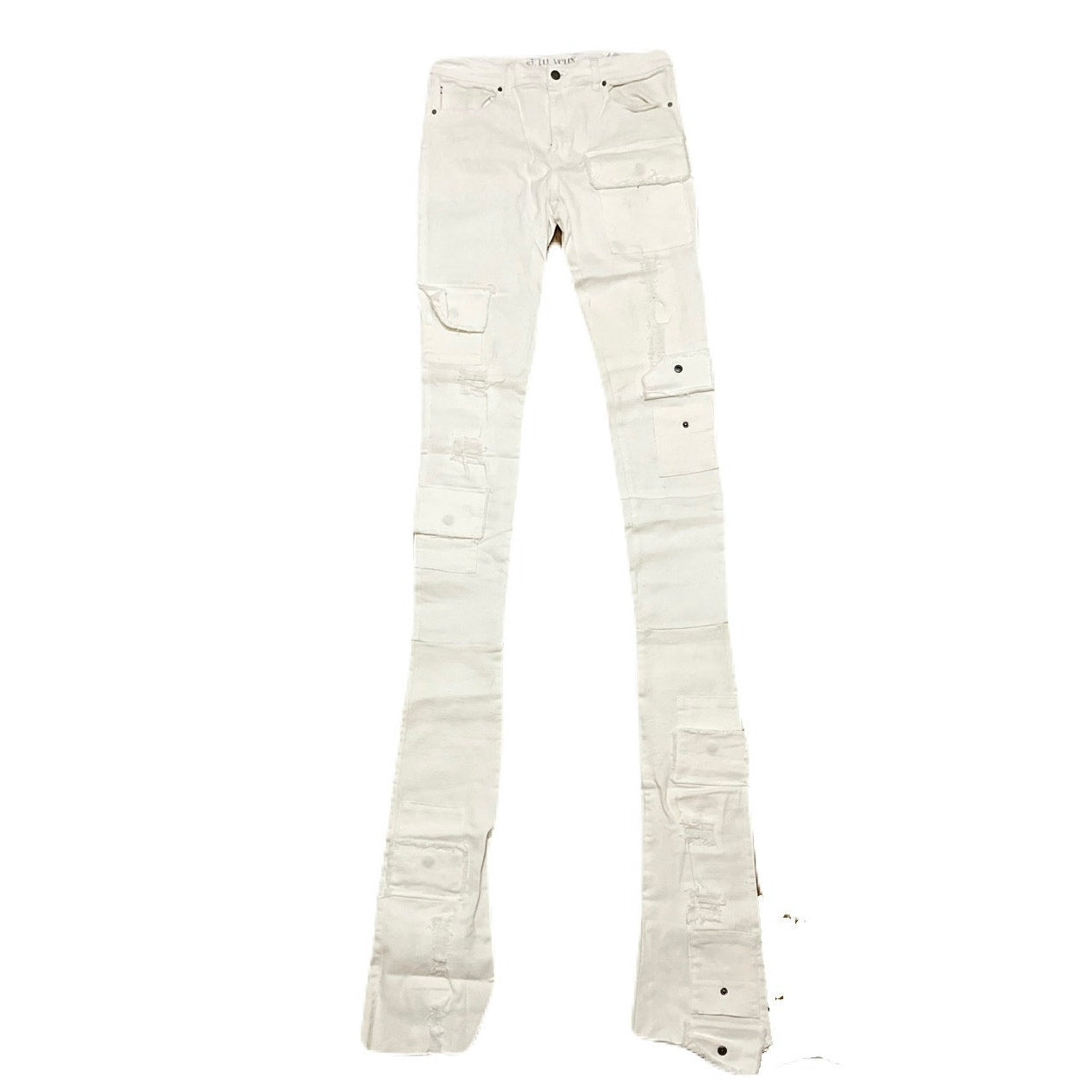 Si Tu Veux All White Mens Superstack Jean’s Size 36