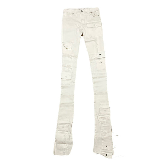 Si Tu Veux All White Mens Superstack Jean’s Size 36