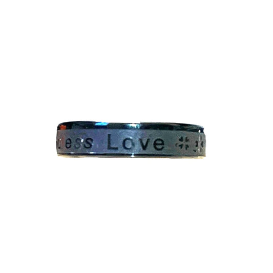 Endless Love Black Stainless Steel Ring Brand New Size 21