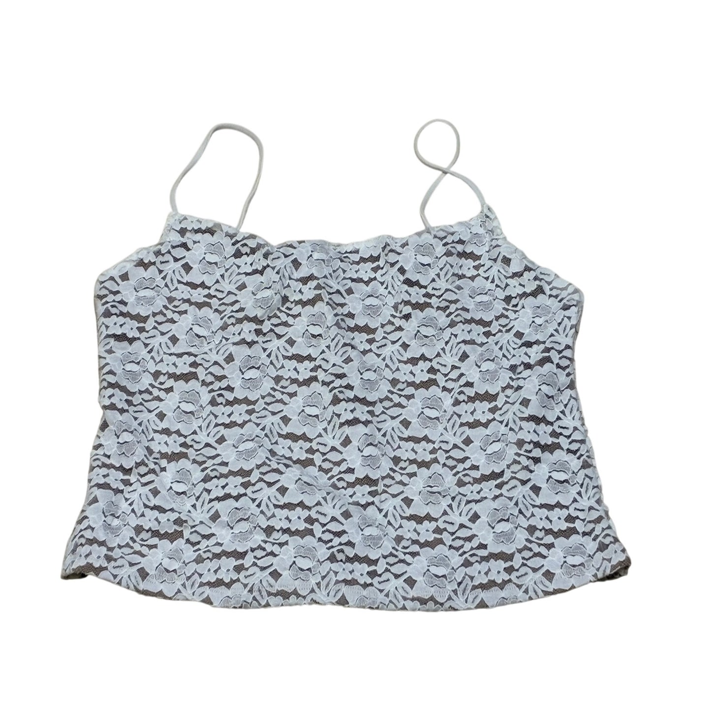 Vibe With Me Lace Top-XL White New
