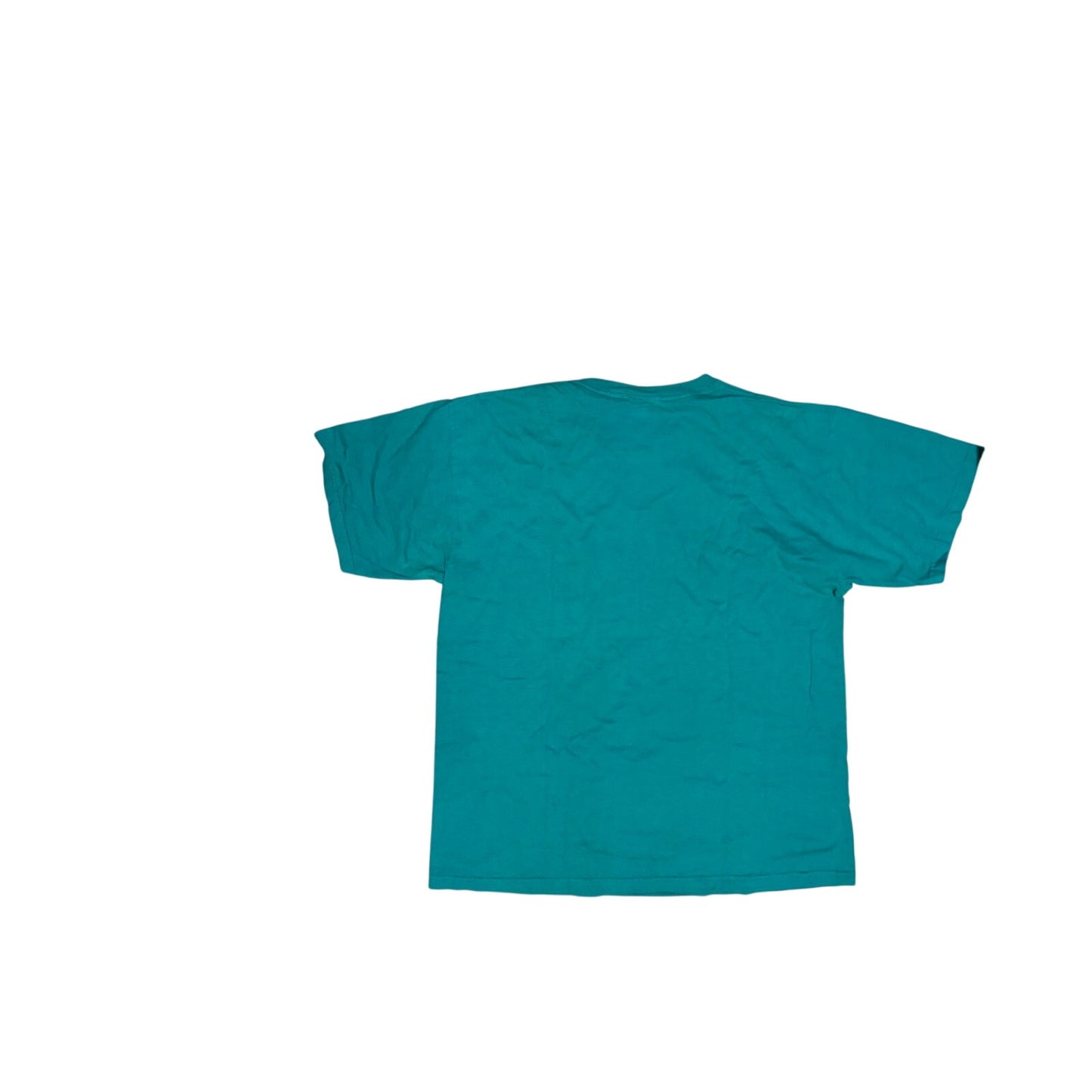 Creeps Teal Men’s T-Shirt With Pink Words On it Size Large