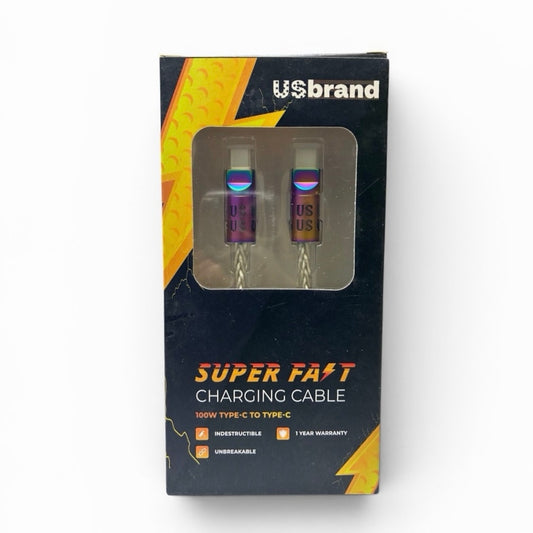 USBrand Super Fast Charging Cable 100W Type C To Type C