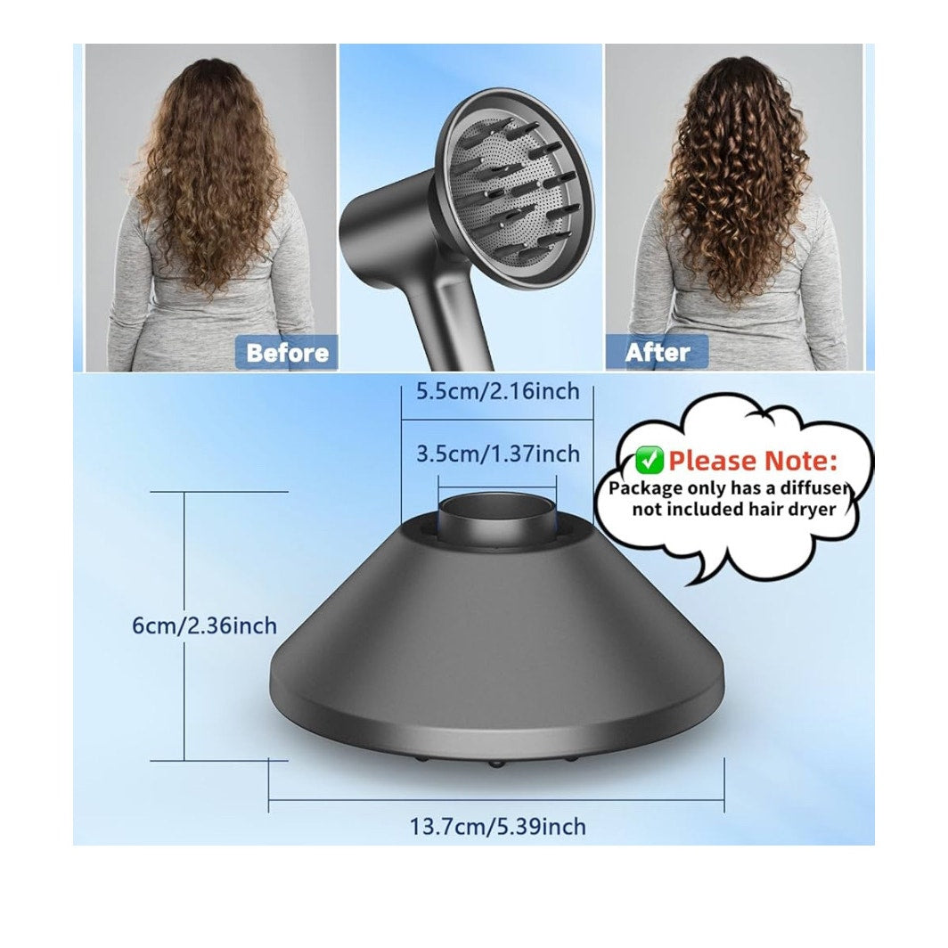 Hair Dryer Diffuser for Curly Hair and Natural Wavy Hair, Diffuser Attachment for Hair Dryer