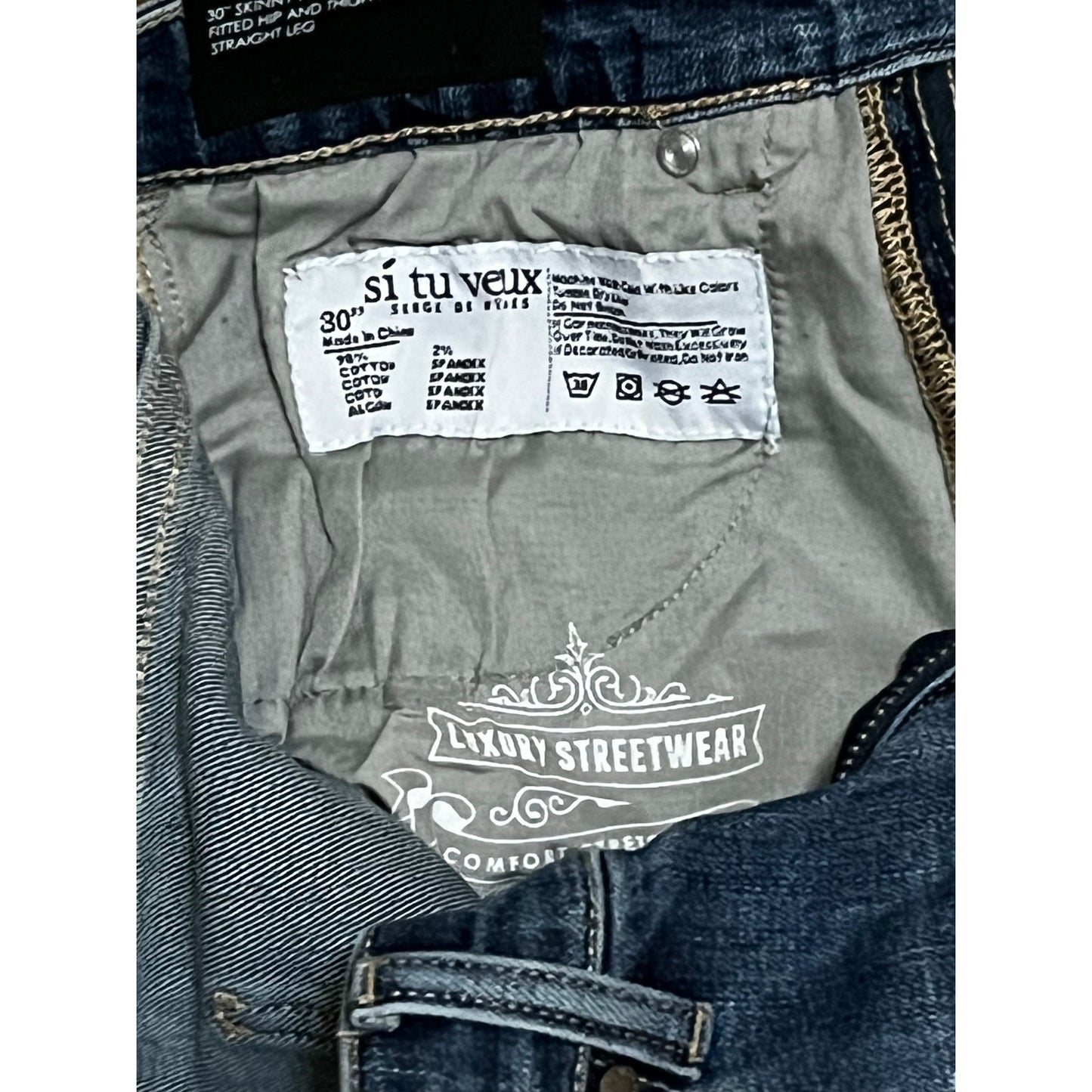 Si Tu Veux Marc Jean’s Indigo Wash Size 30 Men’s Superstack