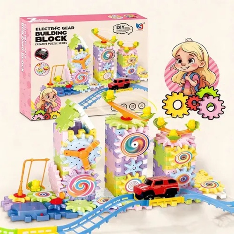 180-piece Electric Gear Building Block Creative Puzzle Set.
