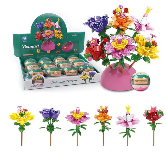 12 Pack Filled Eggs with 157 Pcs DIY Flower Garden Building Blocks