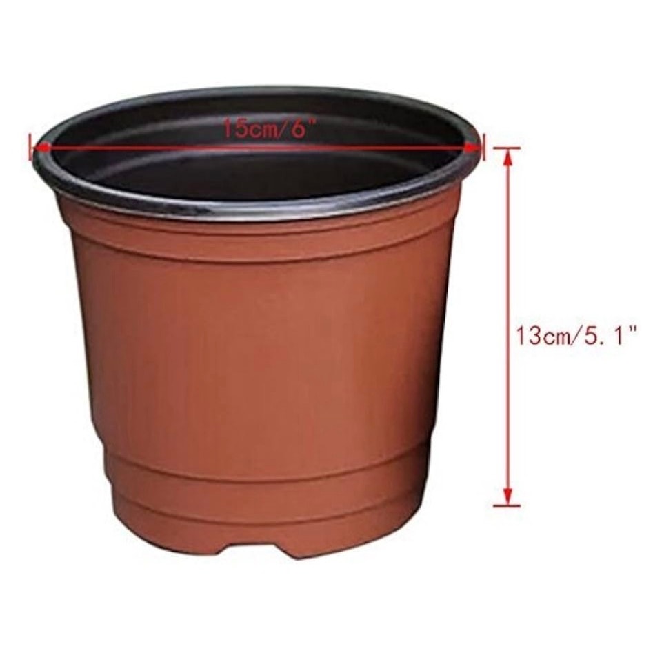 100 Pcs 6" Plastic Plants Nursery Seedlings Pot/Pots Flower Plant Container