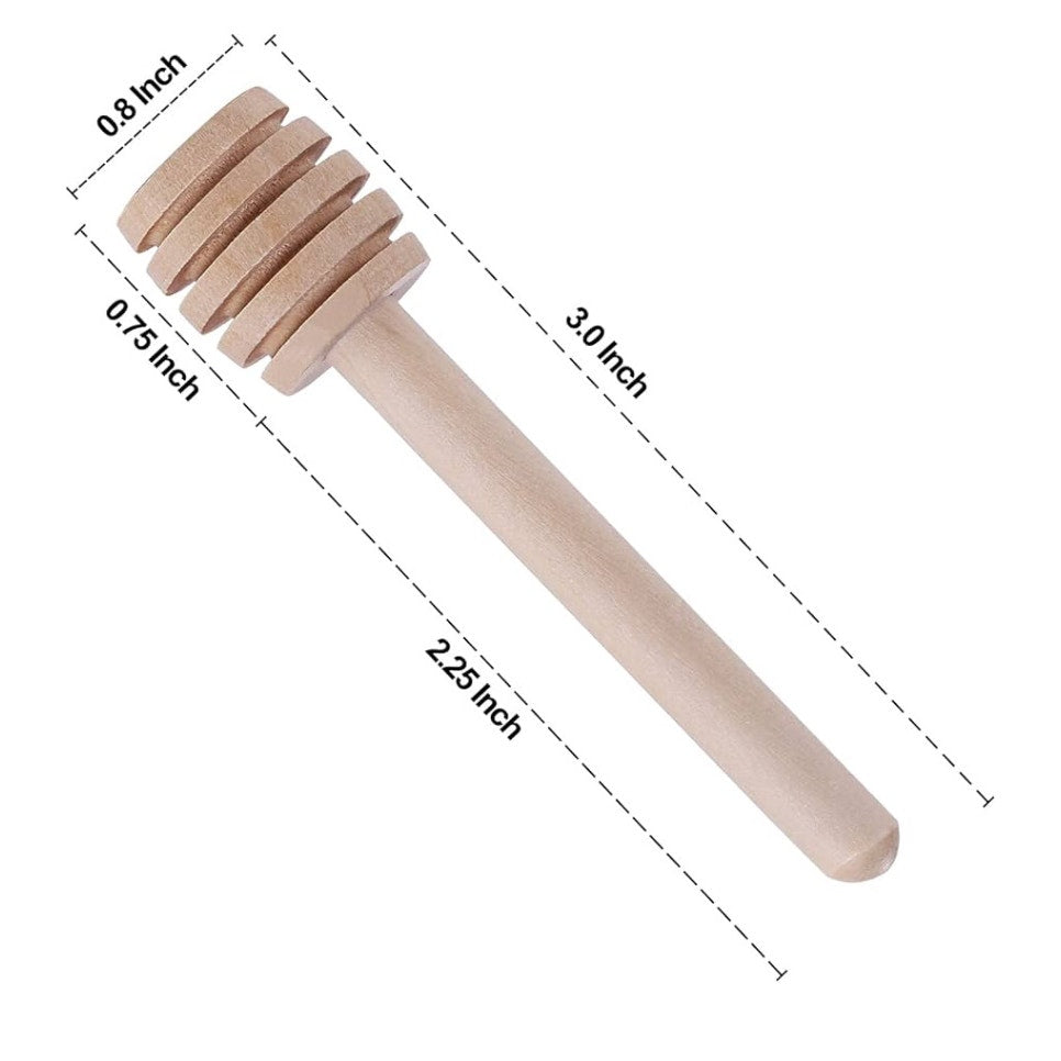 48 Pcs Honey Sticks Dipper, 3 inch Mini Wooden Honeycomb Stick
