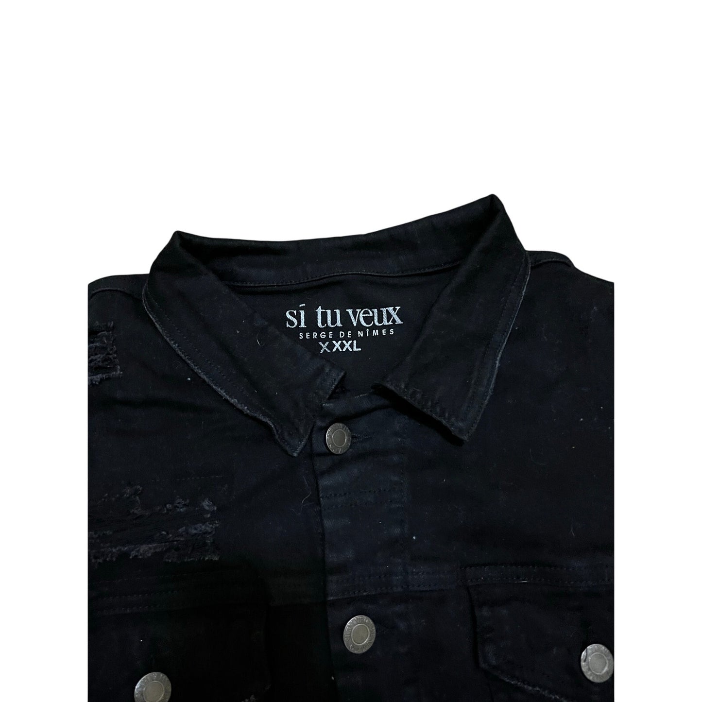 Si Tu Veux Black Men’s Jean Jacket Size XXXL