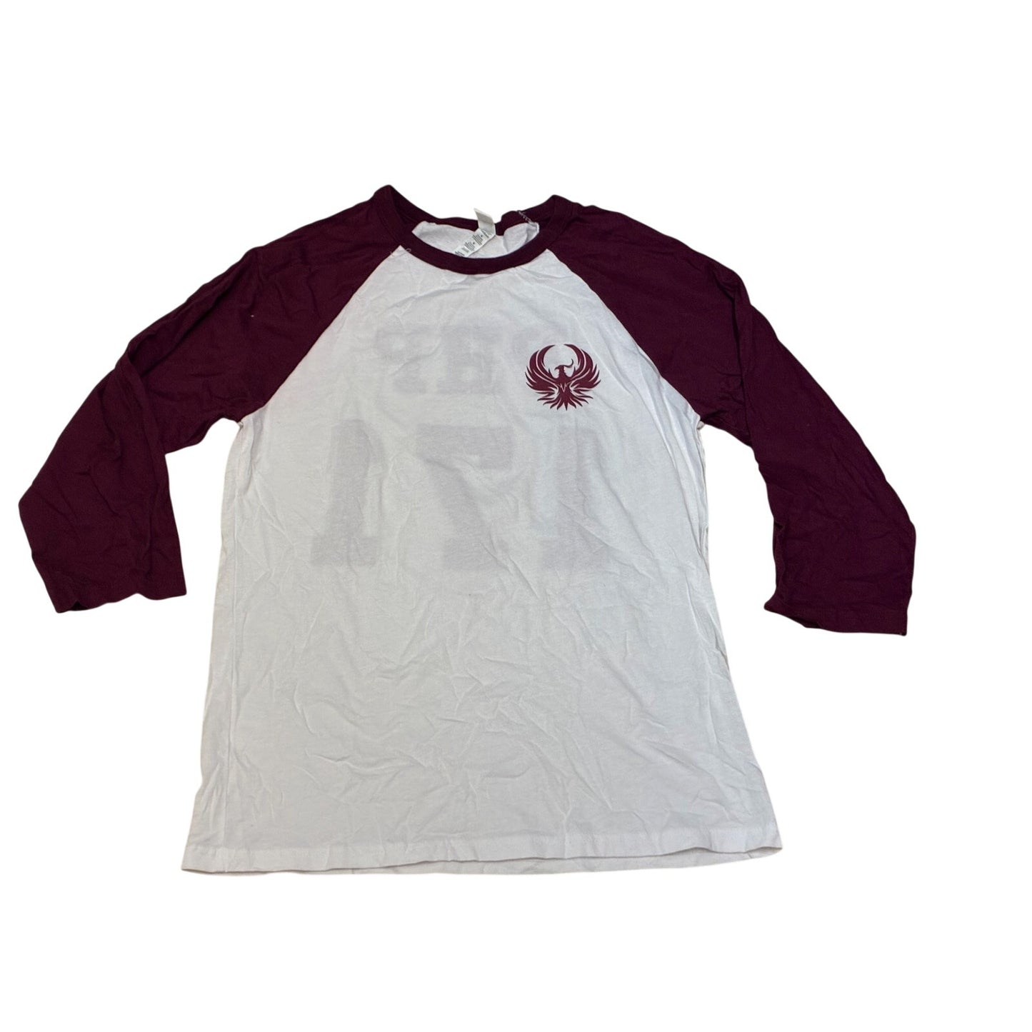 PHP 171 Women’s White Long Sleeve With burgundy sleeves Size Medium
