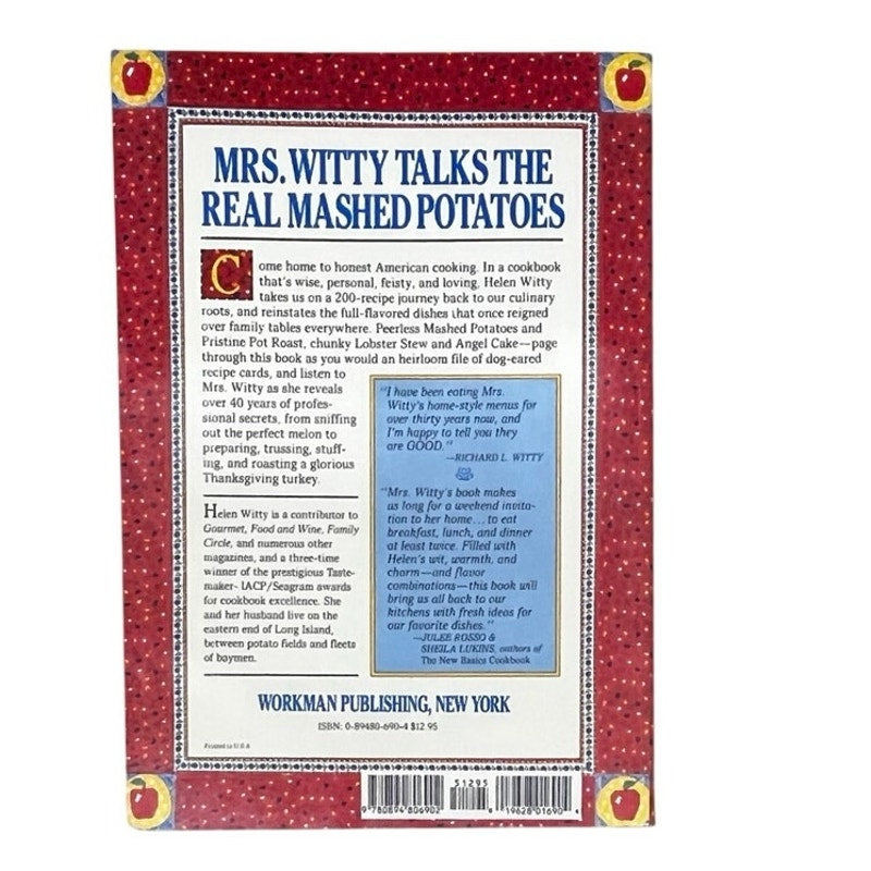 Pre-Owned Mrs. Witty's Home Style Menu Cook Book Paperback