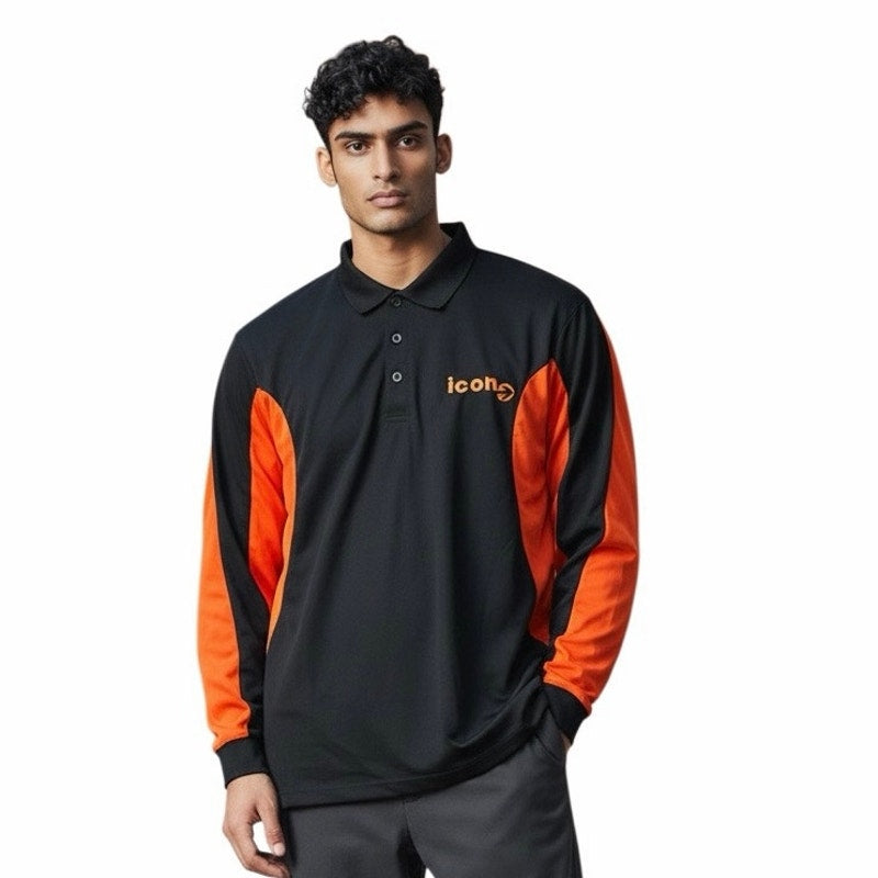 Tradesman Work Wear Men’s Black & Orange Collar T-Shirt Size XL
