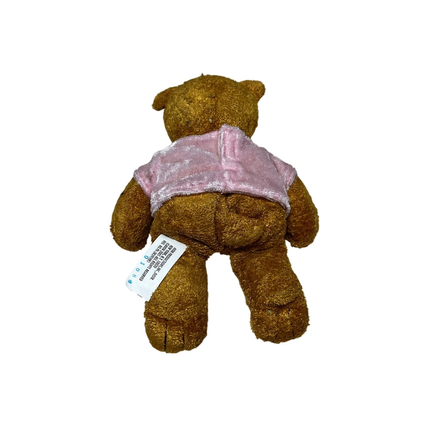 Avon BEAN BAG TEDDY BEAR W/ PINK BREAST CANCER SHIRT 7" STUFFED ANIMAL Toy