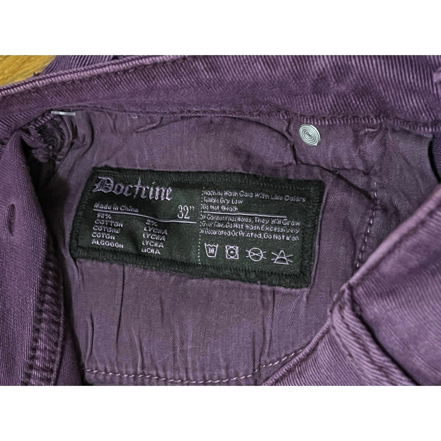 Doctrine Kill Joy Purple Superstack Men’s Jean’s Size 32