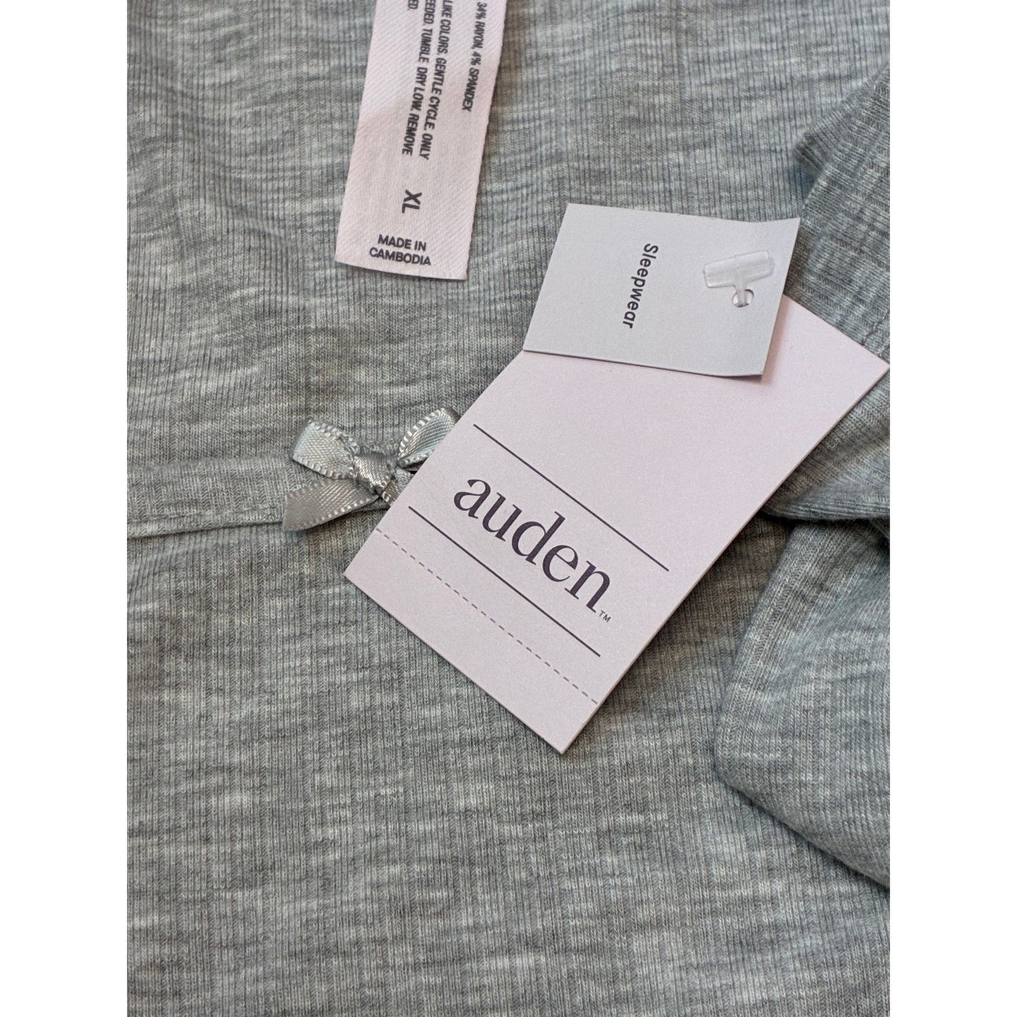 Auden Women’s Long Sleeve Sleepwear Shirt Grey X-Large