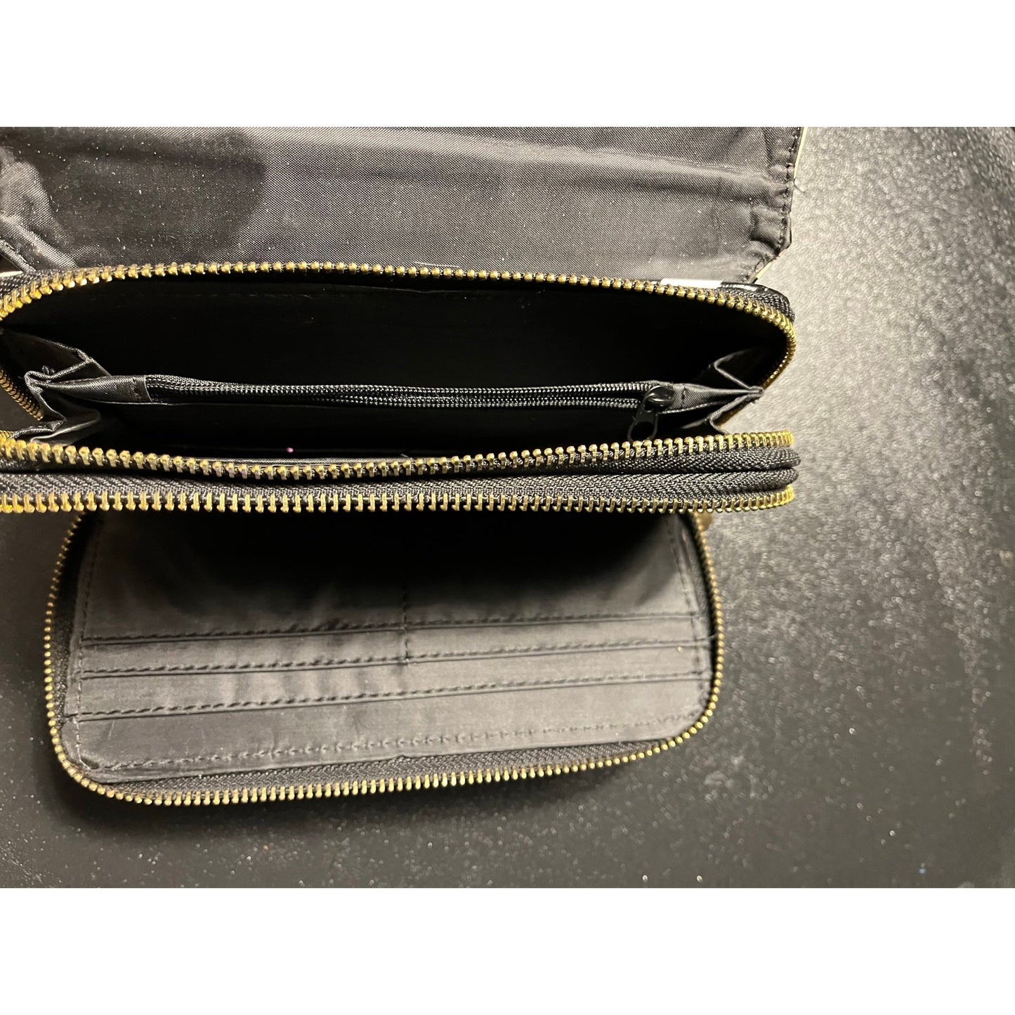 Women’s Black & White Wallet 5” L X 8” W