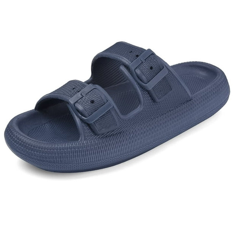 Unisex Slides Sandals Thick Sole Pillow Sandals wit Adjustable Double Buckle XXL