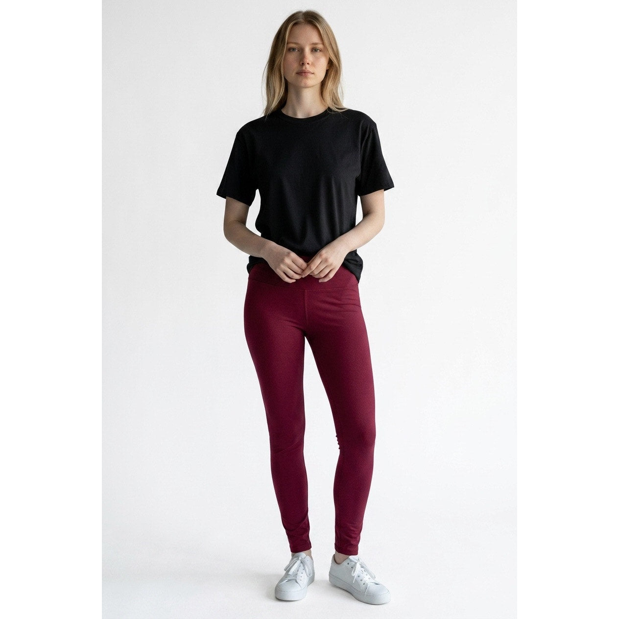 Women’s Burgundy Leggings Size Large- X Large