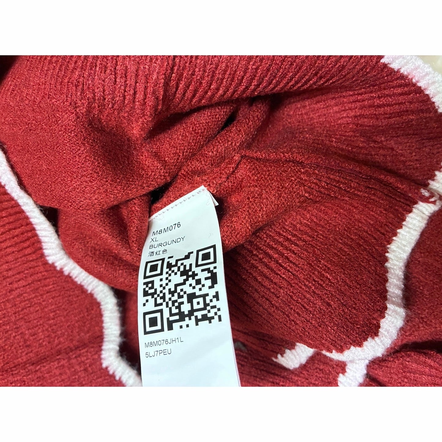 Hongqizo Women's Half Zipper Knit Sweater Casual V Neck Long Sleeve burgundy