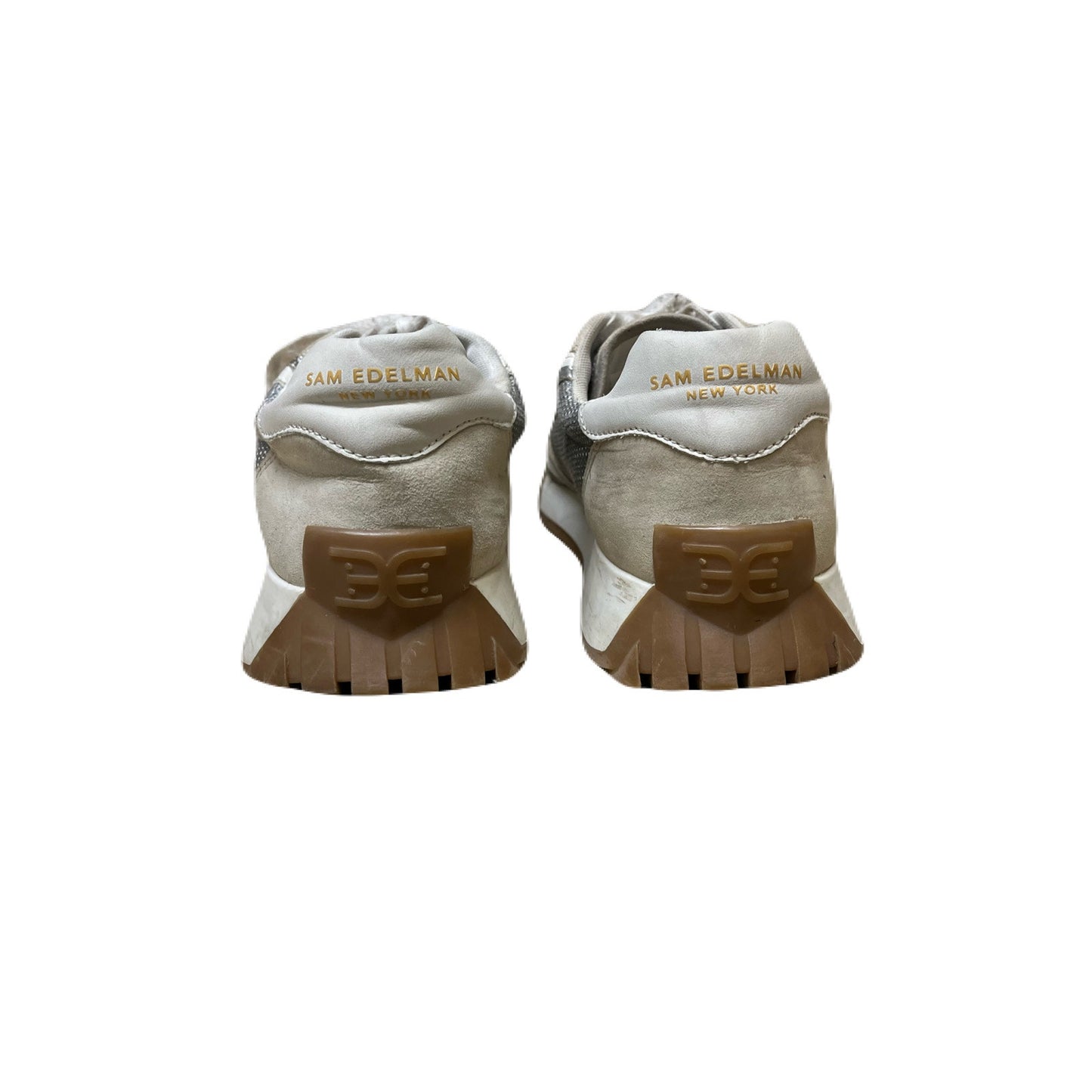 Sam Edelman Luna Sneaker in Silver/White Size 10