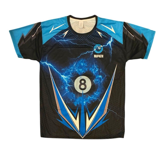 8 Ball Jersey Size Large Black & Baby Blue
