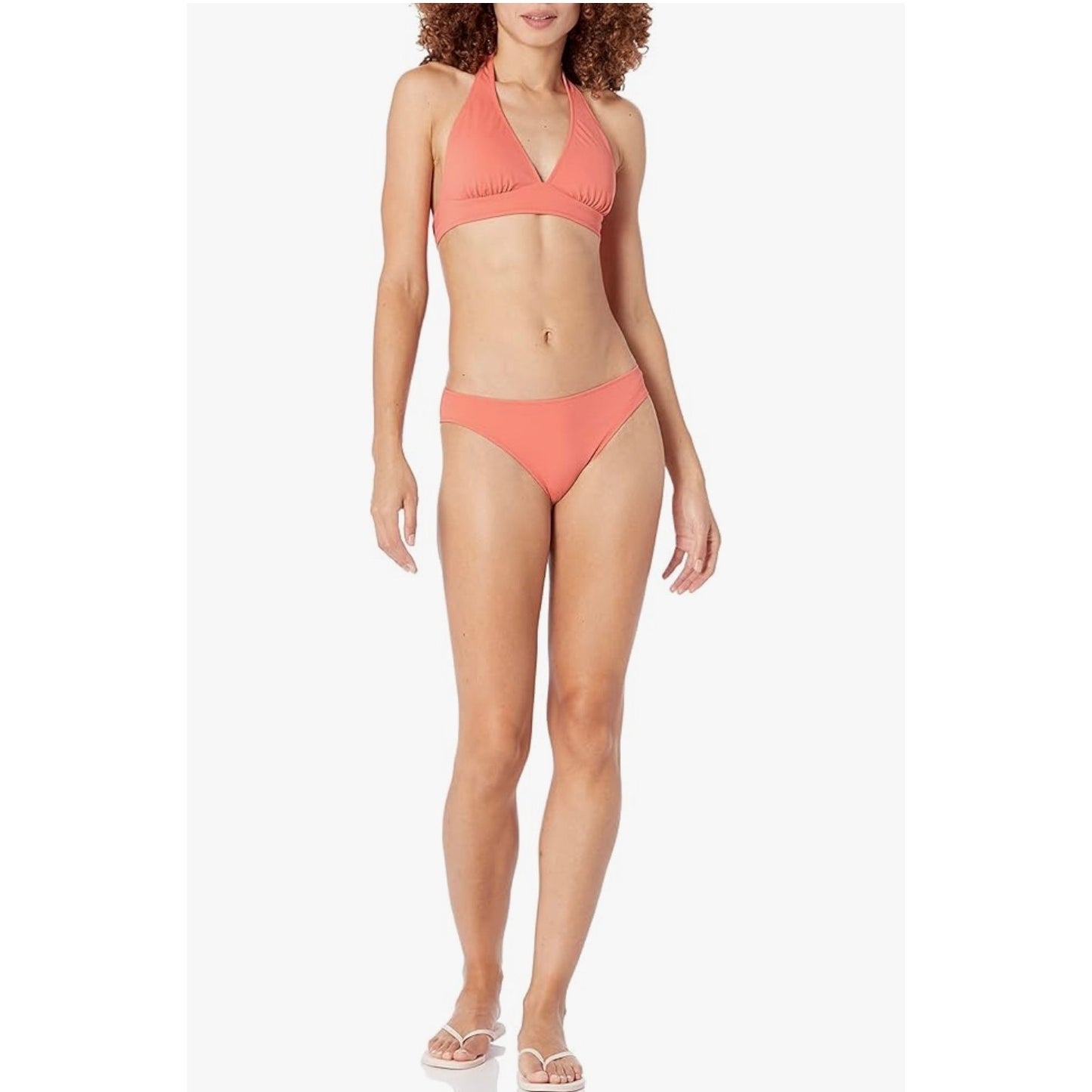 Amazon Essentials Womens Tie Halter Bikini Top X Small Coral Pink