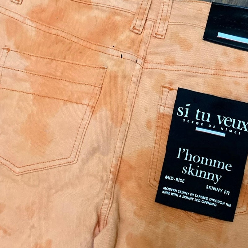 Si Tu Veux Brutini Cargo Jeans Tangerine Men’s Size 32