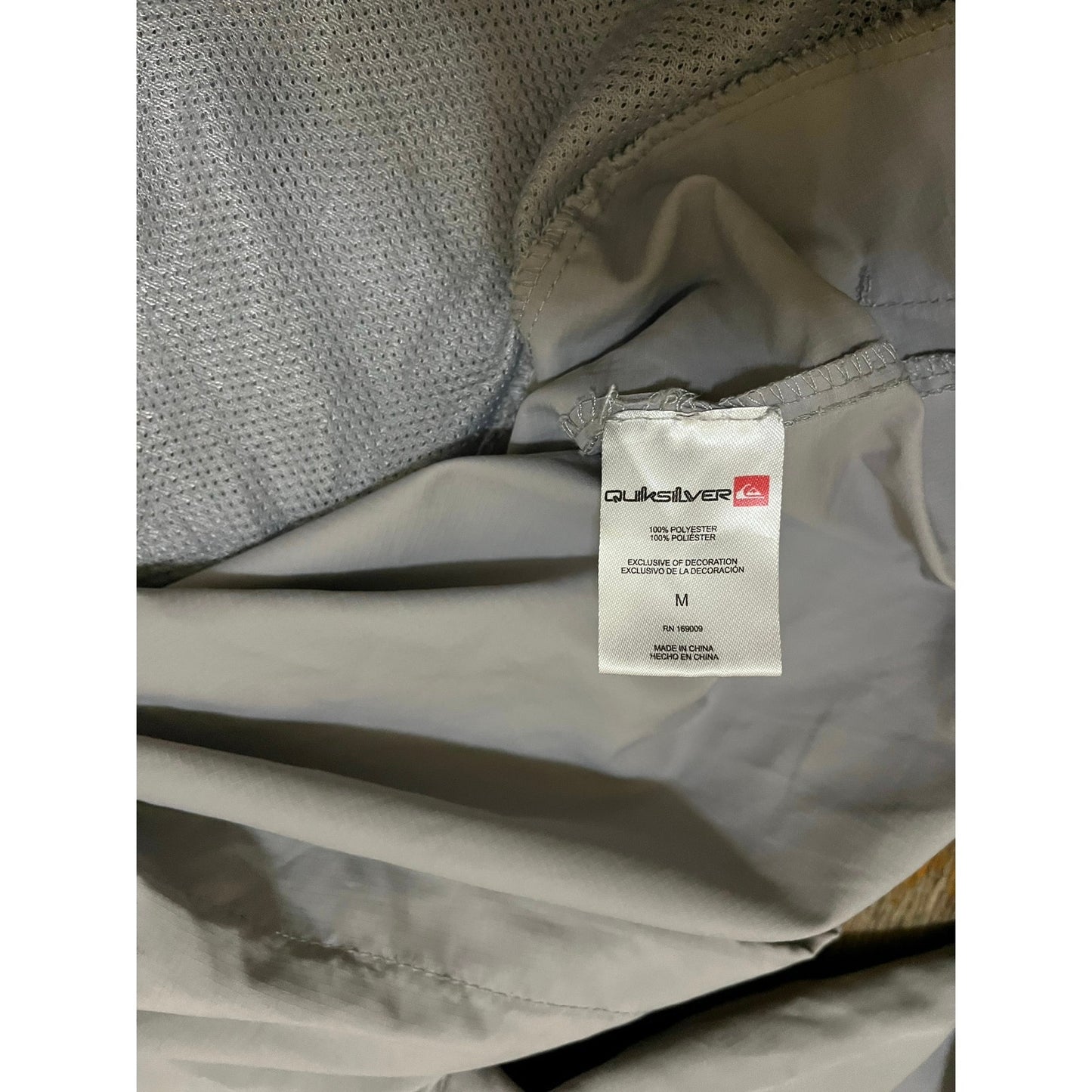 Quiksliver Gray Windbreaker Jacket Size Medium