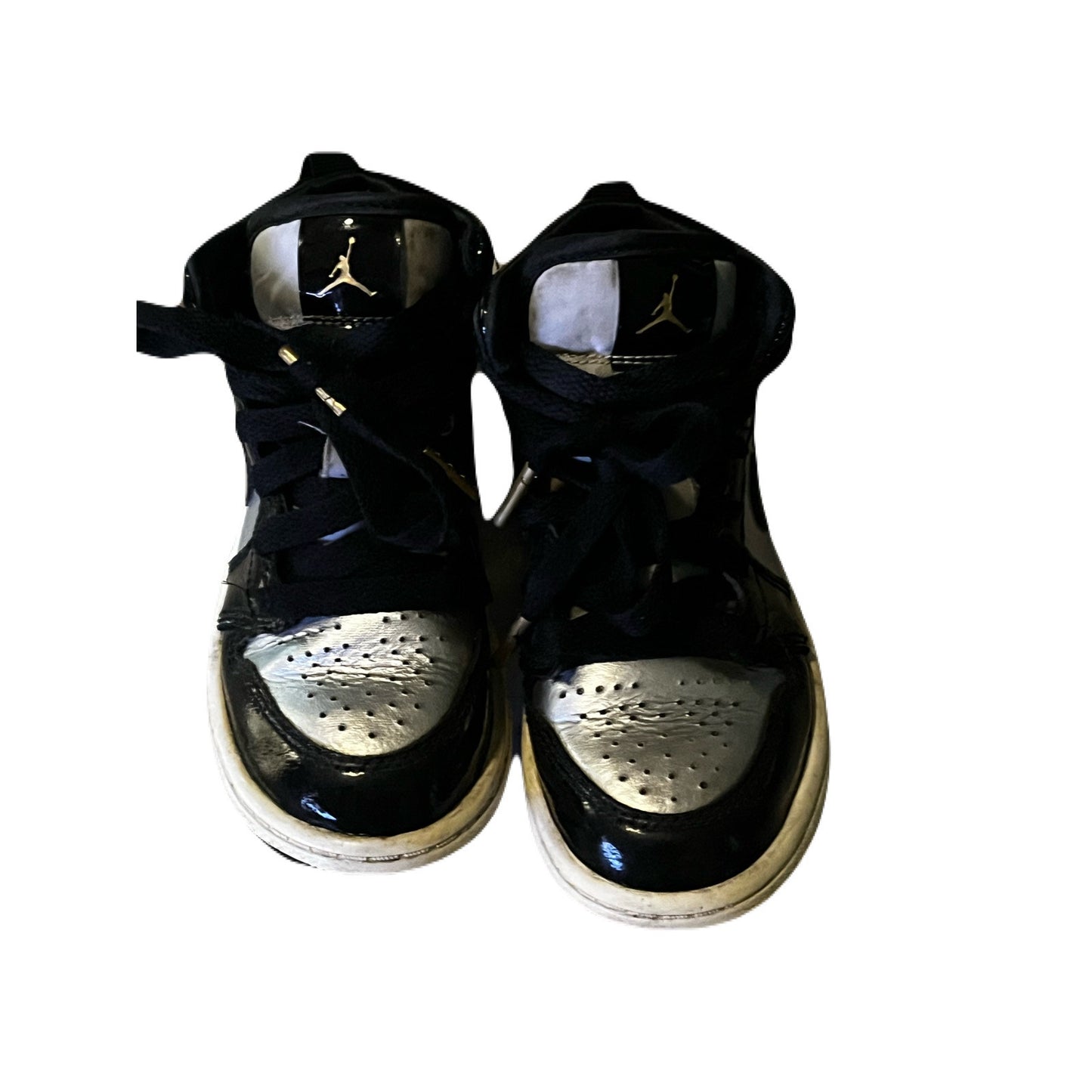 KIDS JORDAN 1 MID SE TD (BLACK/METALLIC GOLD/METALLIC SILVER) SIZE 10C