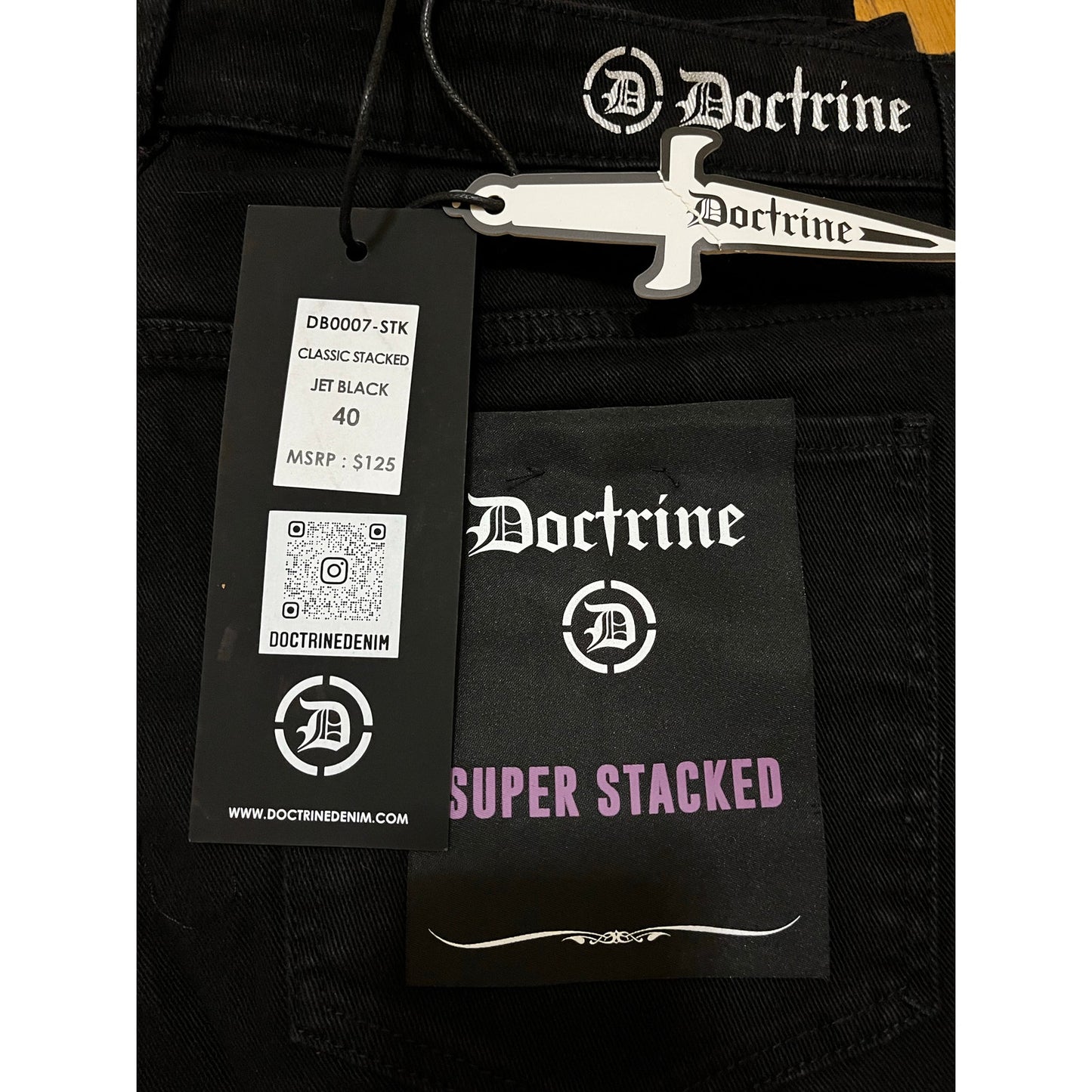 Doctrine Classic Stacked Jet Black Men’s Size 40