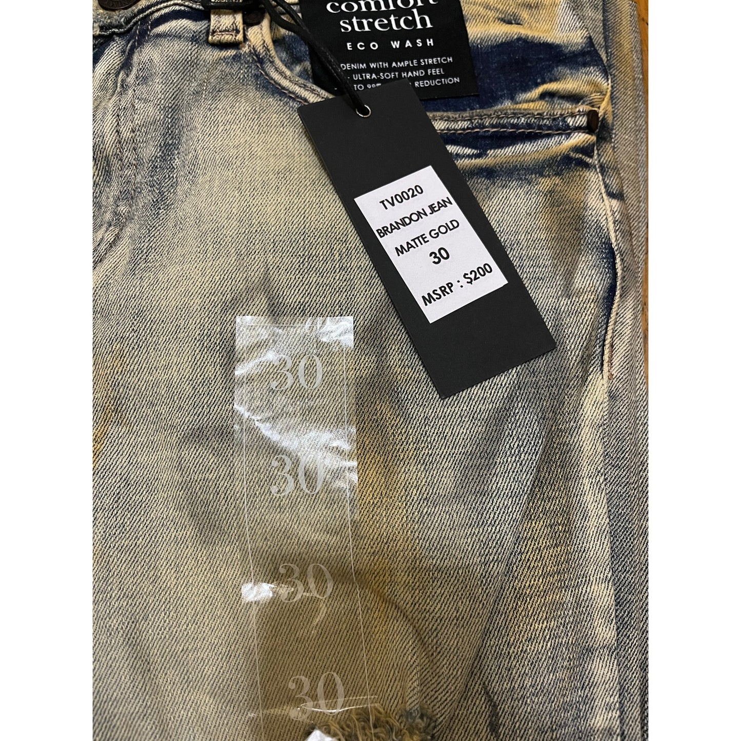 Si Tu Veux Brandon Jean’s Matte Gold Size 30 New