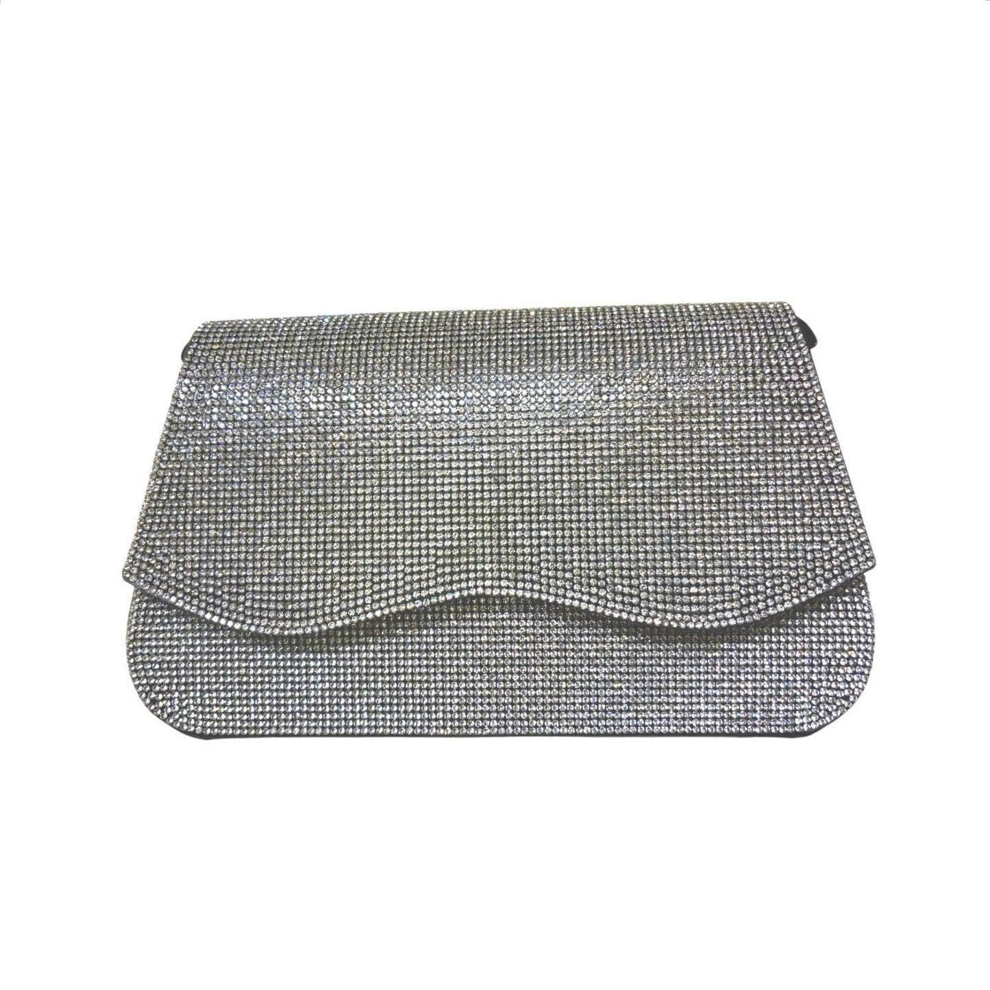 Women’s purse with silver rhinestones all over it 8” X 6”