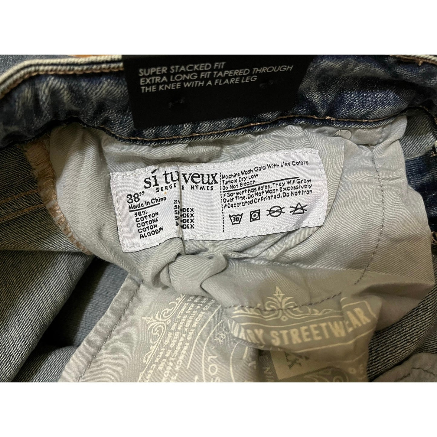 Si Tu Veux Marc Jean’s Indigo Wash Size 38 Men’s Superstack