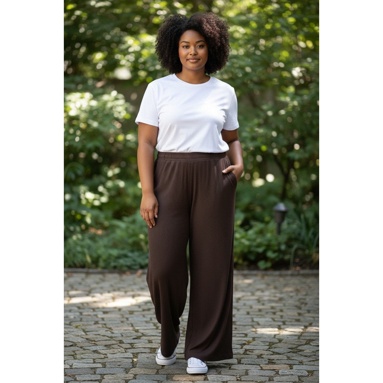 Auden  Brown Cozy Ribbed Wide Leg Pant Sleepwear Sz XXL