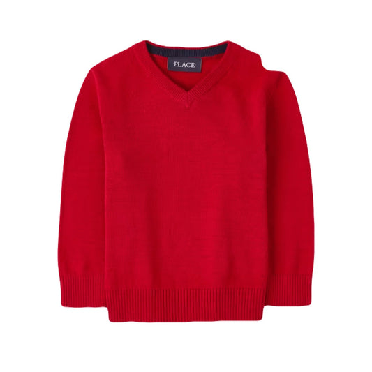 The children’s Place Baby And Toddler Boys V Neck Sweater - Red Size 3T