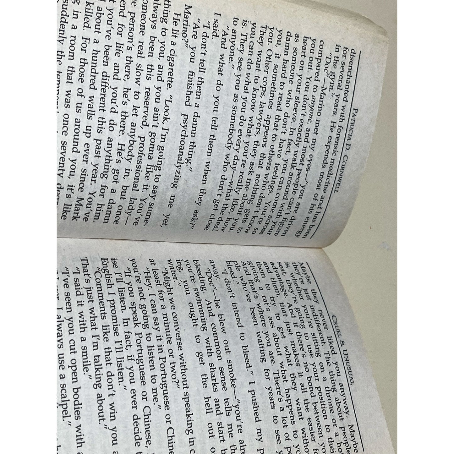 1994 CRUEL & UNUSUAL by Patricia D Cornwell PaperBook