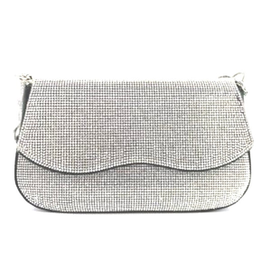 Women’s purse with silver rhinestones all over it 8” X 6”