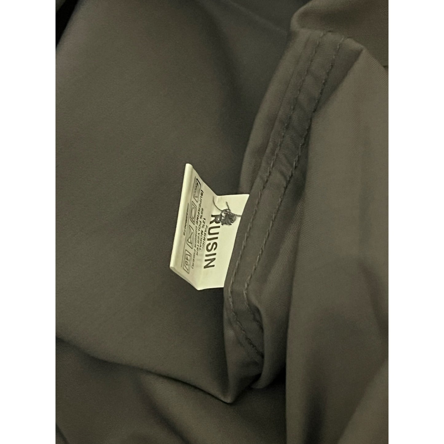 Ruisin Men’s Long Sleeve Dark Grey Button Size Medium