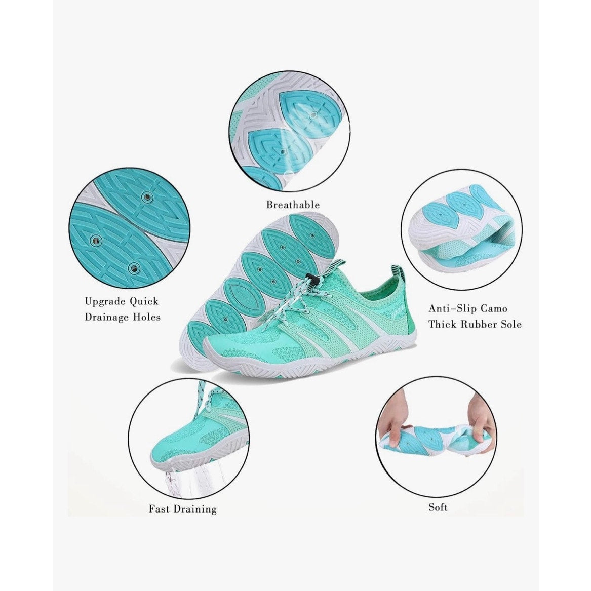 Mens Womens Water Shoes Sports Quick Dry Barefoot Diving Swim Surf Aqua XXXL