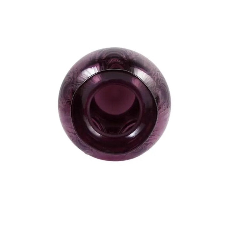 Fenton Plum Amethyst Pulled Feather Vase for Metropolitan Museum Of Art 9 1/2"