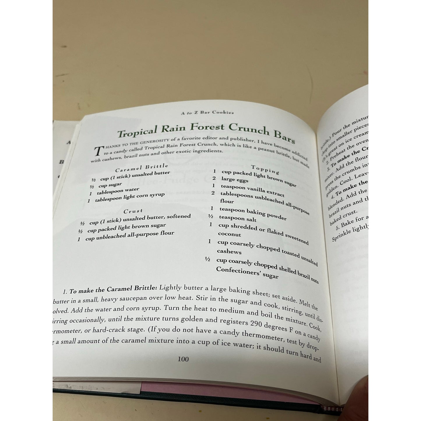 Bar Cookies A to Z Marie Simmons Hardcover Book
