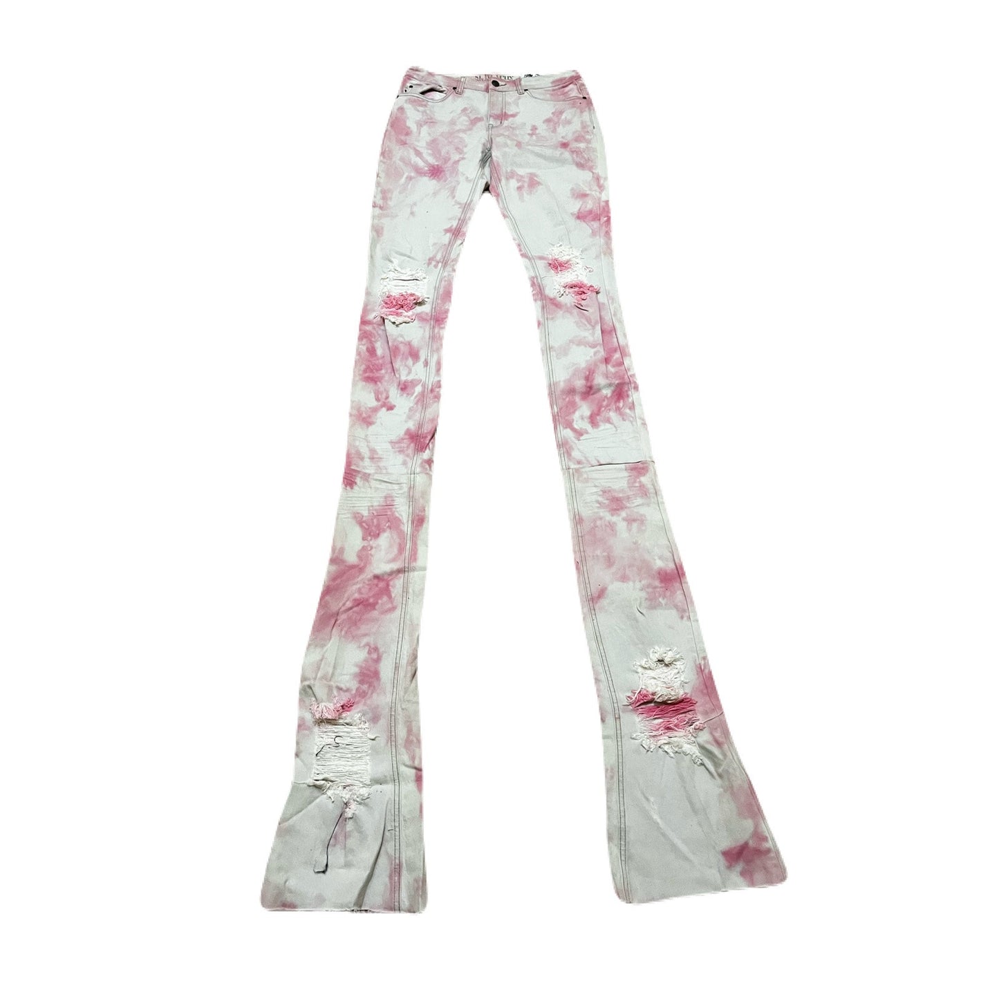 Si Tu Veux Pink & White Superstack Men’s Jean’s Size 32