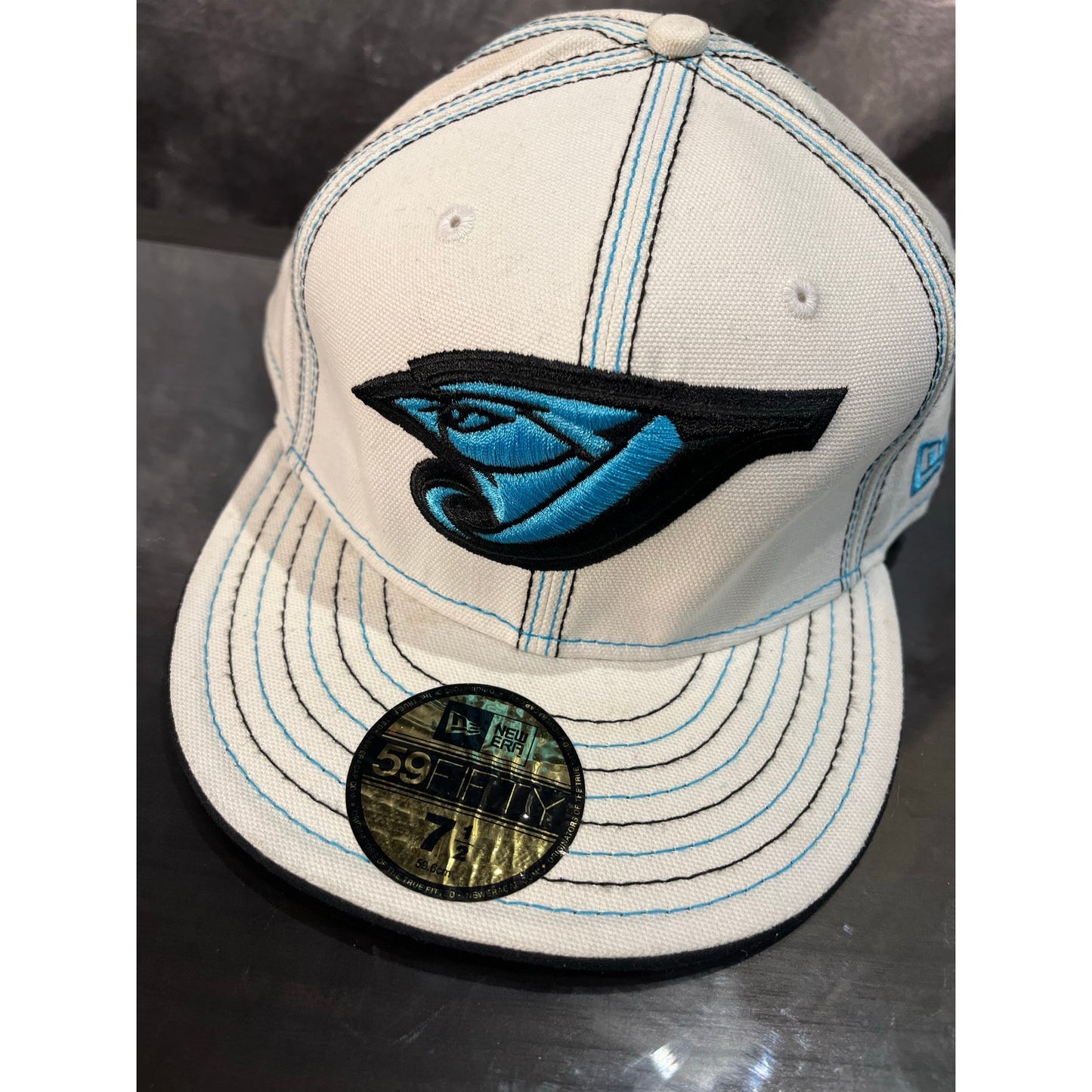 New Era Hat Size 7 1/2 White & Blue , Blue Jay